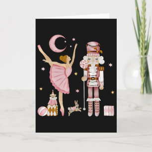 Retro Pink Zucker Pflaumen Fee Nussknacker Weihnac Karte