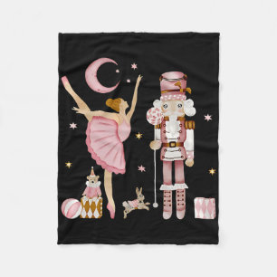 Retro Pink Zuckerpflaumen Fee Nussknacker Weihnach Fleecedecke