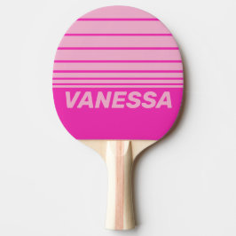 Retro Pinker Himmel Dreifacher Horizontstreifen mi Tischtennis Schläger
