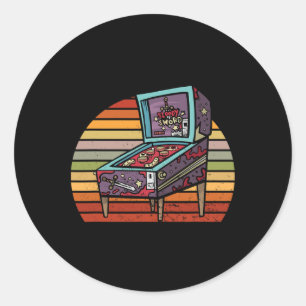 Retro Pinll Arcade Maschine Pinll Zauberer Pinll Z Runder Aufkleber