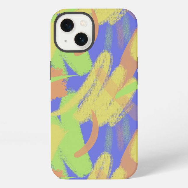 Retro-Pinselmuster iPhone Hülle (Rückseite)