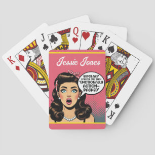 Retro Pinup_ Action Geladen Spielkarten