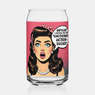 Retro Pinup_ Action verpackt Dosenglas
