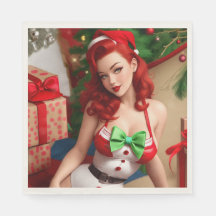 Retro-Pinup-Feiertagsservietten