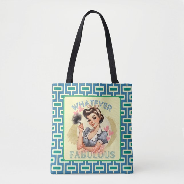 Retro Pinup Girl Blue & Green (Vorderseite)
