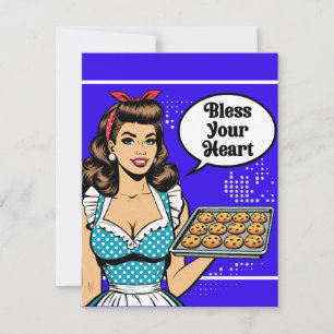 Retro Pinup_ Gott segne dein Herz RSVP Karte
