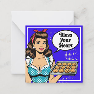 Retro Pinup_ Ihr Herz segnen Mitteilungskarte