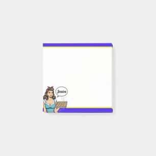 Retro Pinup_ Ihr Herz segnen Post-it Klebezettel