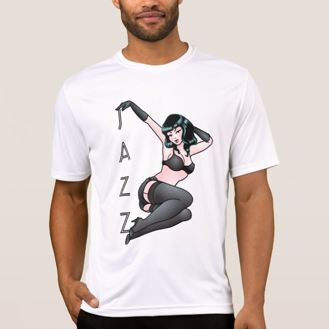 Retro Pinup-Mädchen-T - Shirt-Jazz-Tänzer-T - T-Shirt (Vorderseite)