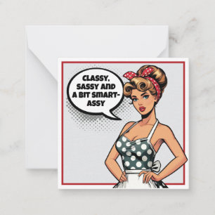 Retro Pinup_ Smart Assy Mitteilungskarte
