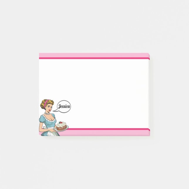 Retro Pinup - Täglich serviert Post-it Klebezettel (Vorderseite)