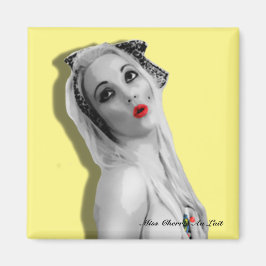 Retro Pinup Vintag Blonde Glamour Gelb Magnet