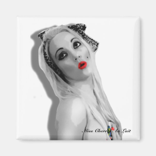 Retro Pinup Vintag Blonde Glamour Girl Magnet (Vorne)