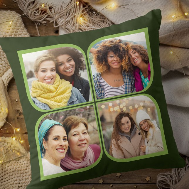 Retro Pinwheel 4 Foto Blume Petrolgrün Kissen (Von Creator hochgeladen)