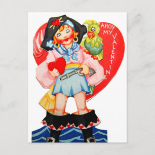 Retro Pirate Vintag Valentine Feiertagspostkarte