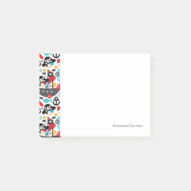 Retro Piratenillustrationssegeln Post-it Klebezettel (Vorderseite)