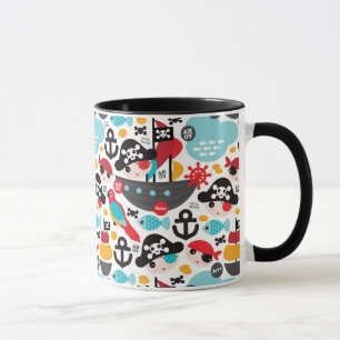 Retro Piratenillustrationssegeln Tasse