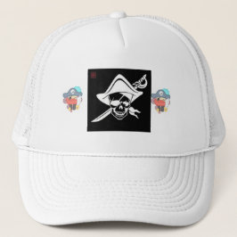 Retro-Piratenschädel-Kreuzknochen-Edgy-Ästhetik Truckerkappe