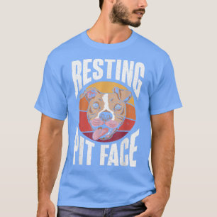 Retro Pitbull Hundebesitzer Ruhige Pit Face T-Shirt
