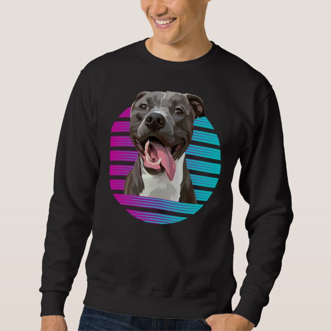 Retro Pitbull Pitbull Pit Bull Dog Sweatshirt (Vorderseite)