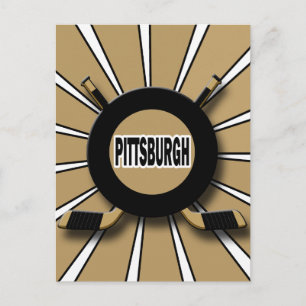 RETRO PITTSBURGH HOCKEY POSTKARTE
