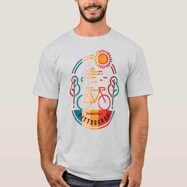 Retro Pittsburgh Radweg T-Shirt (Vorderseite)