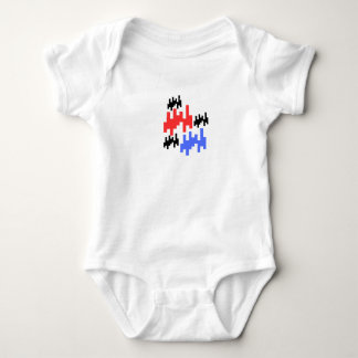 Retro Pixel Alien Baby Bodysuit;Cute Arcade Style Strampler