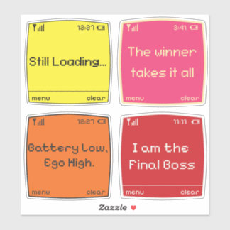 Retro Pixel Art  Aufkleber