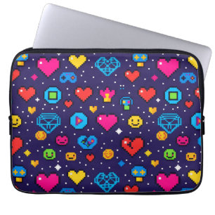 Retro-Pixel-Art-Gaming-Laptop-Hülle mit Polsterung Laptopschutzhülle