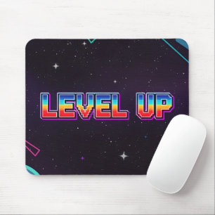 Retro-Pixel-Art LEVEL UP Gaming-Stars Mousepad