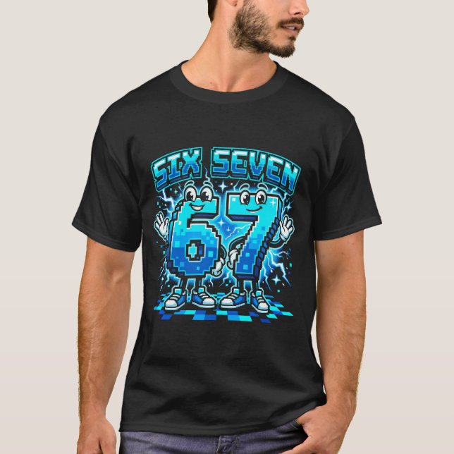 Retro Pixel Art Nummer 67 Shirt - 8-Bit Gaming Gra (Vorderseite)