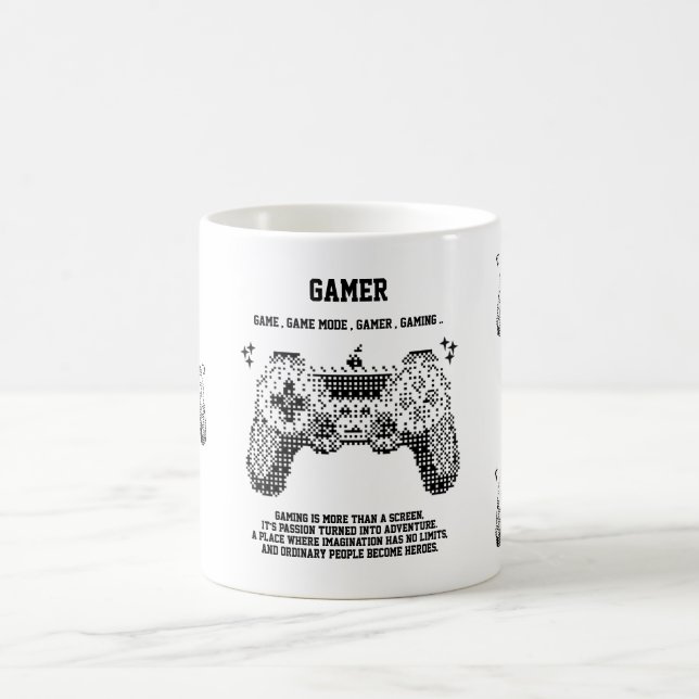 Retro-Pixel-Gamer-Joystick-Tassendesign Kaffeetasse (Mittel)