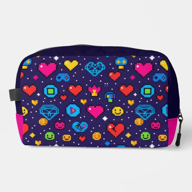 Retro-Pixel-Gaming-Ästhetik-Make-up-Tasche Waschbeutel (Vorderseite)