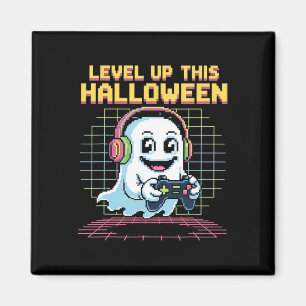Retro-Pixel-Geist-Gamer-Halloween-cute-gruselige-G Magnet
