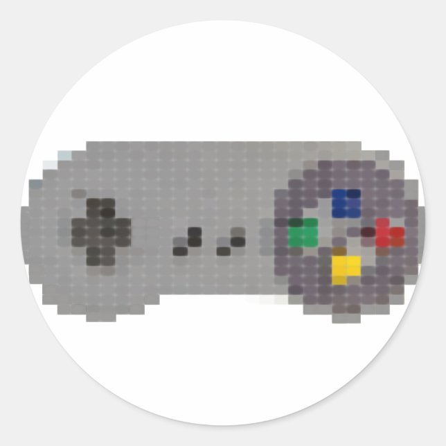 Retro Pixel SNES Controller Runder Aufkleber (Vorderseite)