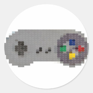 Retro Pixel SNES Controller Runder Aufkleber