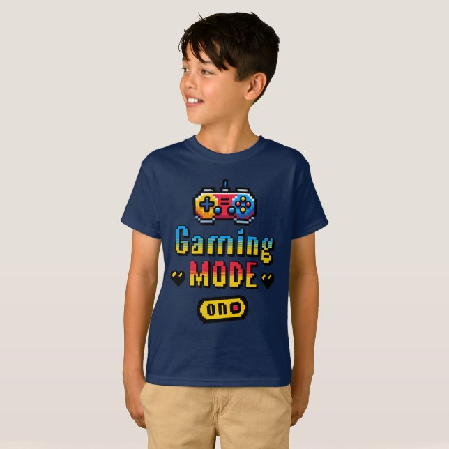 Retro-Pixel-Spielmodus T-Shirt (Vorne ganz)