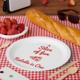 Retro Pizza 1. Hand Schreib Spaß Geburtstag Pappteller