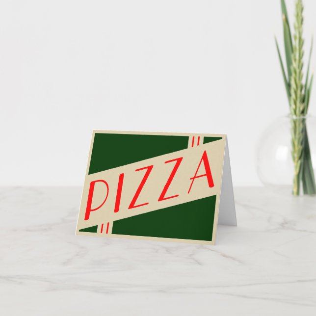 Retro Pizza Karte (Vorderseite)