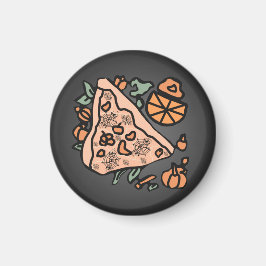Retro Pizza mit Pumpkin-Drehung Magnet