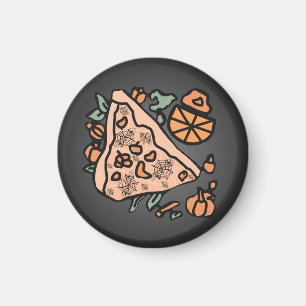 Retro Pizza mit Pumpkin-Drehung Magnet