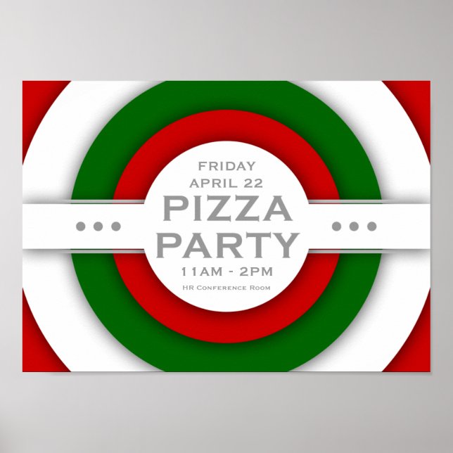 Retro-PIZZA-Party Poster (Vorne)