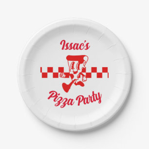 Retro-Pizza-Party-Teller aus Papier Pappteller