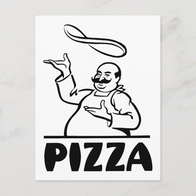 Retro Pizza Postkarte (Vorderseite)