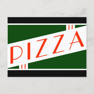 Retro-Pizza Postkarte