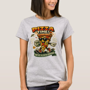 Retro-Pizza-Zeit Lustige Pizza-Scheibe T-Shirt
