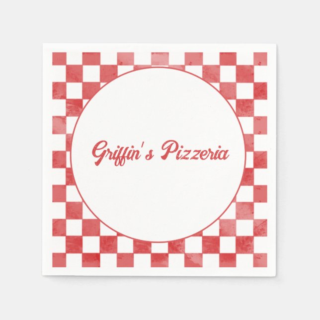 Retro Pizzeria Pizza Party Italian Birthday Party Serviette (Vorderseite)
