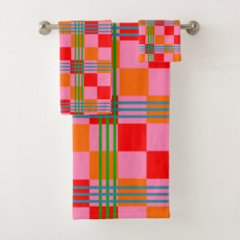 Retro Plaid Badhandtuch Set