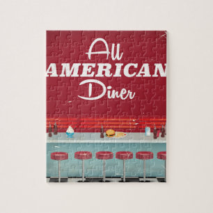 Retro-Plakat All American Diner Puzzle