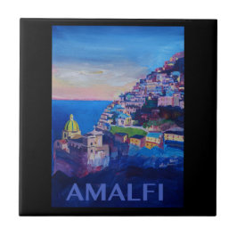 Retro Plakat-Amalfi-Küste Italien Fliese